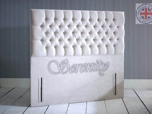 NEW CHESTERFIELD CHENILLE FLOOR STANDING HEADBOARD 50″ HIGH – ALL SIZES & COLOURS