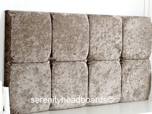 CRUSHED VELVET DELUXE HEADBOARD – 2FT6, 3FT, 4FT, 4FT6, 5FT, 6FT – ALL COLOURS