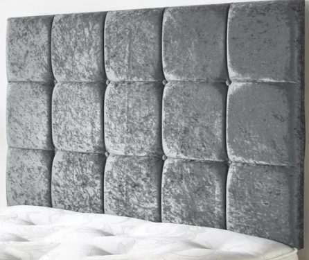 CRUSHED VELVET CUBED HEADBOARD – 24″ – ALL COLOURS