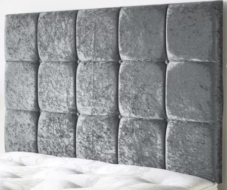 CRUSHED VELVET 15 CUBED HEADBOARD – 36″ WALL HEADBOARD – ALL COLOURS & SIZES