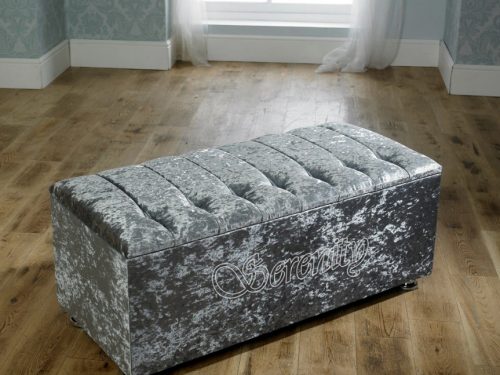 DIANA CRUSHED VELVET OTTOMAN BOX TOY STOOL SEAT STORAGE BOX