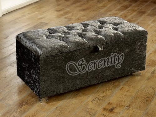 CHESTERFIELD CRUSHED VELVET OTTOMAN BOX TOY STOOL SEAT STORAGE BOX