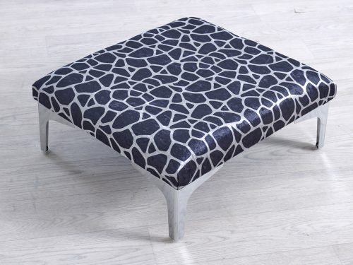 CROCODILE PRINT CRUSHED VELVET FOOTSTOOL